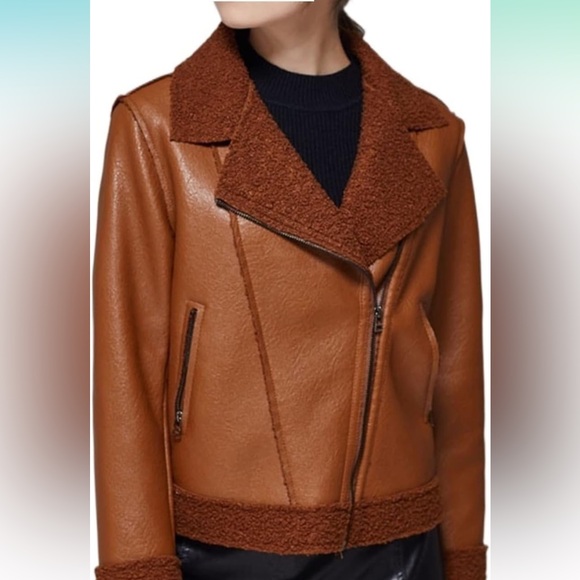 Leather Jacket Women Leather Jacket Leather Short Coat Casual - Picture 2 of 3